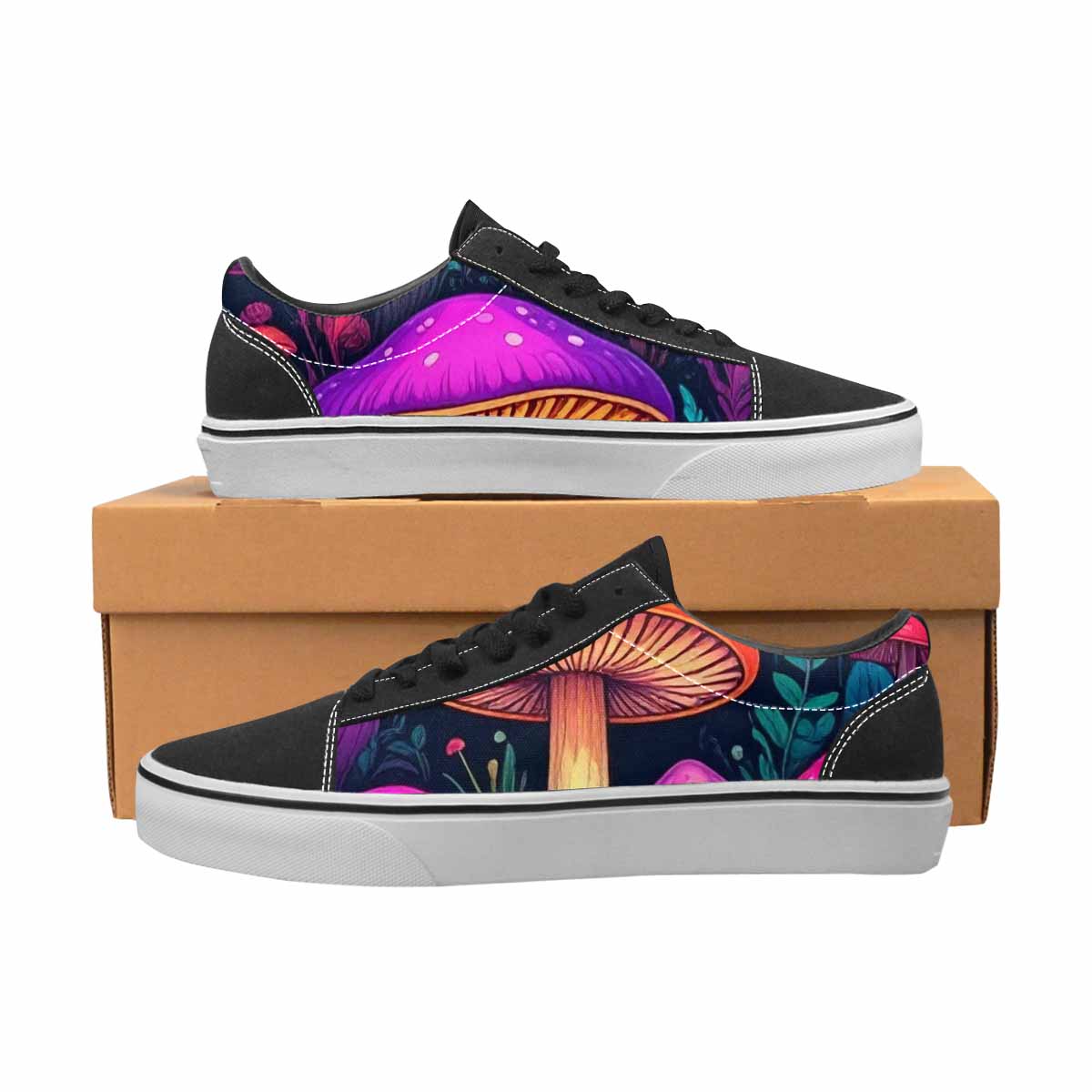 WOMEN'S Psychedelic Mushroom Canvas Lace-Up Wallpaper Art Sneakers
