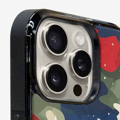 iPhone 15 Pro Max Case — Military Camo Blotch Texture Blended With, Personalized Phone Case