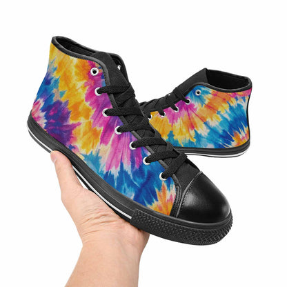 MEN'S Tie Dye Swirl High Top Canvas Cottagecore Sneakers