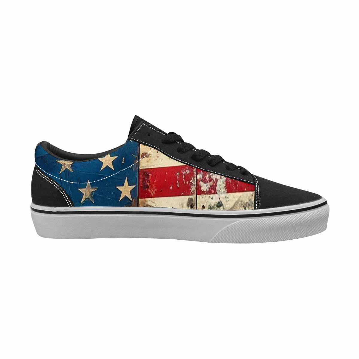 WOMEN'S American Flag Stars Canvas Lace-Up Neon Fantasy Shoes