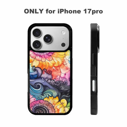 iPhone 17 Pro Case — Tie Dye Swirls Black White Tie, Custom Designed Case Cover
