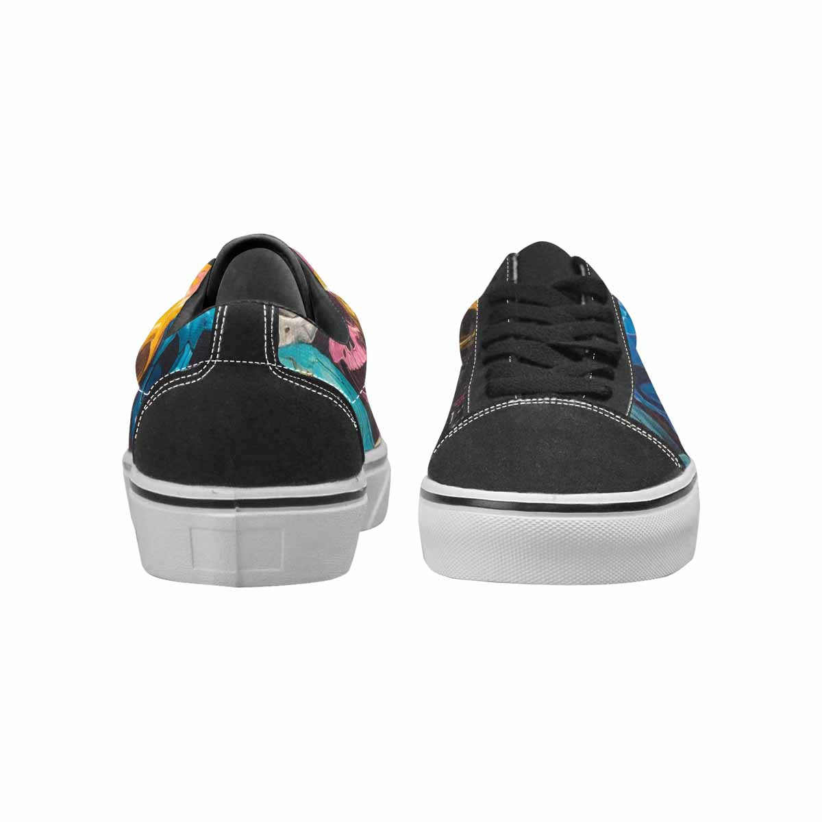 WOMEN'S Skulls  Marble Skulls Lace-Up Canvas Melting Art Custom Sneakers