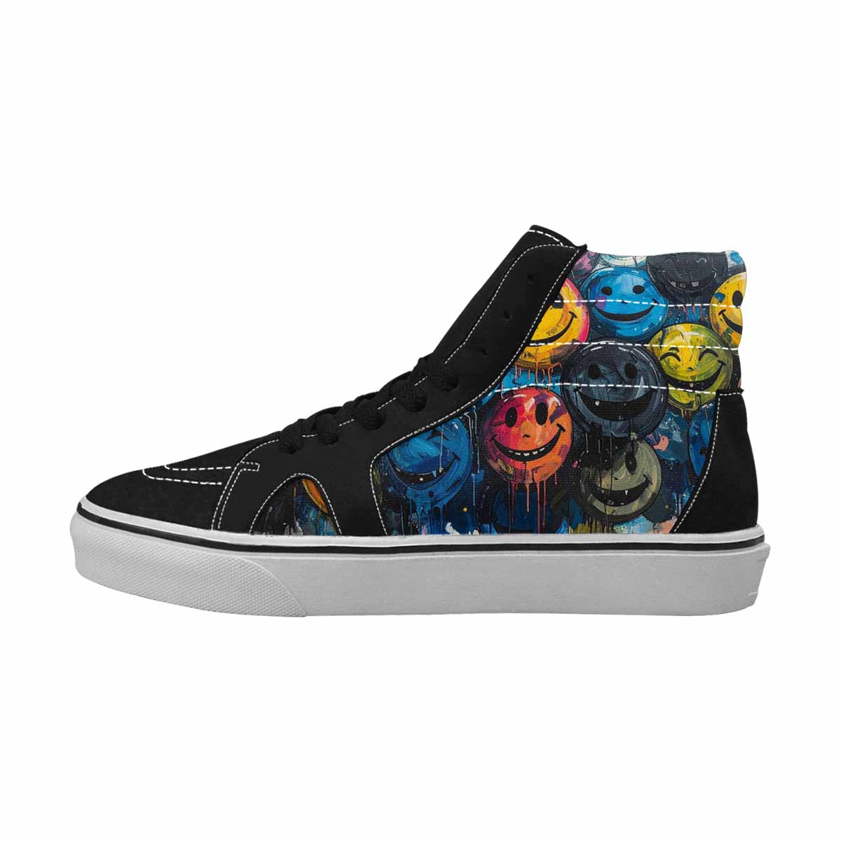 MEN'S Melting Moon Smiley High Top Canvas Dreamlike Shoes
