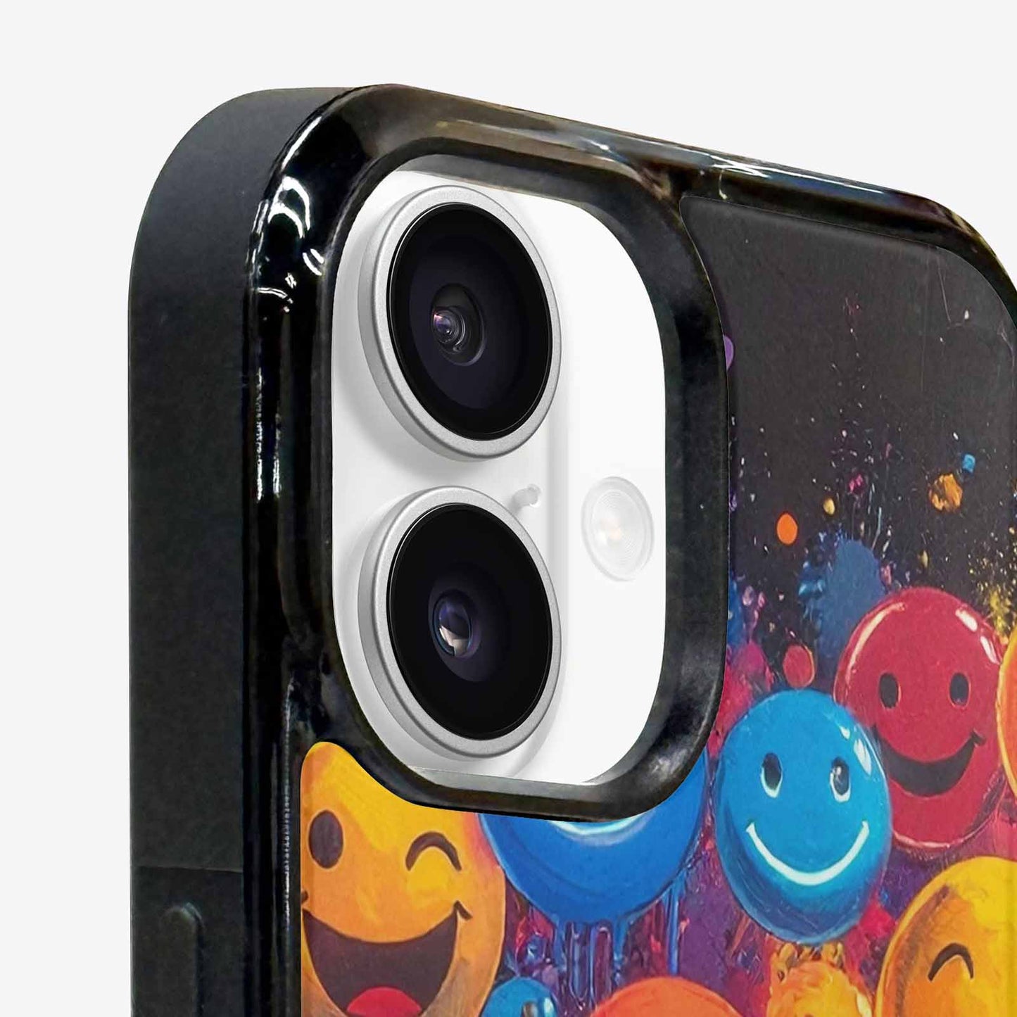 iPhone 16 Plus Case — Smiley Faces Glow Smiley Faces Pattern, Customized Protective Case