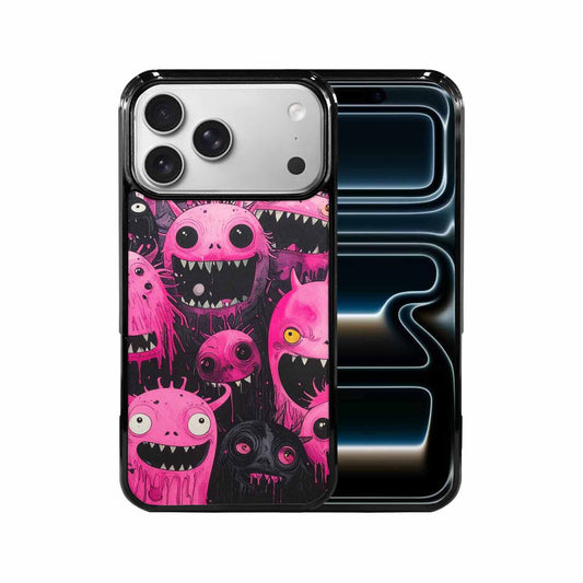 iPhone 17 Pro Max Case — Black &amp; Pink Ink Cartoon Cute, Customized Protective Case