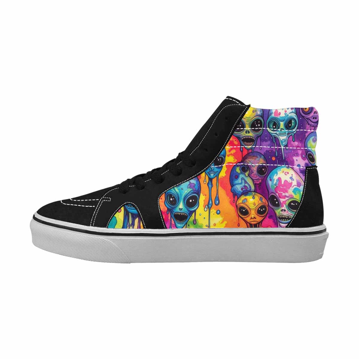 MEN'S Melting Aliens High Top Canvas Melting Art Sneakers