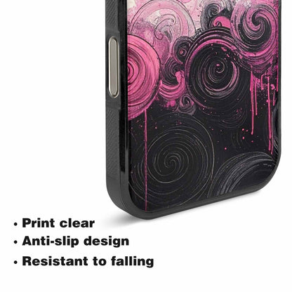 iPhone 16 Pro Max Case — Van Gogh Swirl Black Pink Ink, Custom Made Phone Cover
