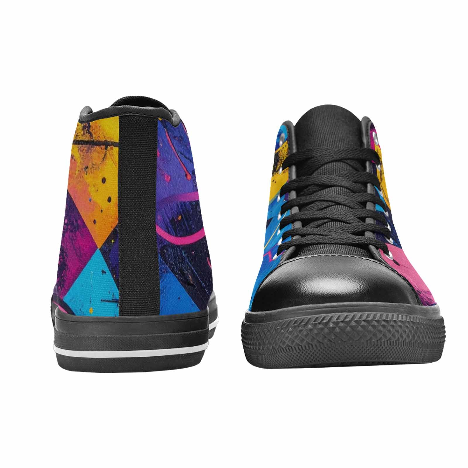 MEN'S Memphis Squiggles Triangles Dots High Top Canvas Dreamcore Shoes