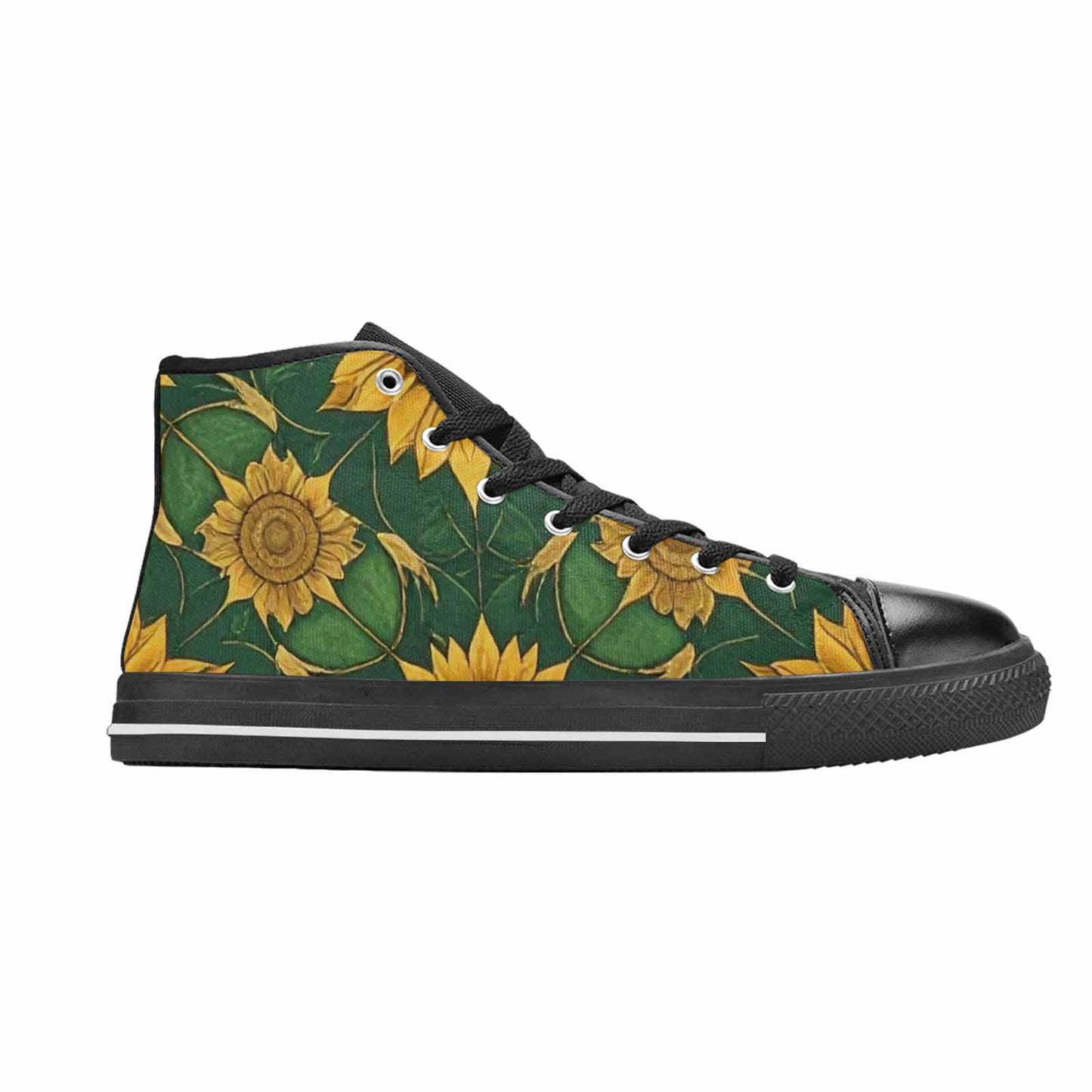 WOMEN'S Sunflower Mandala Kaleidoscope High Top Canvas Y2K Sneakers