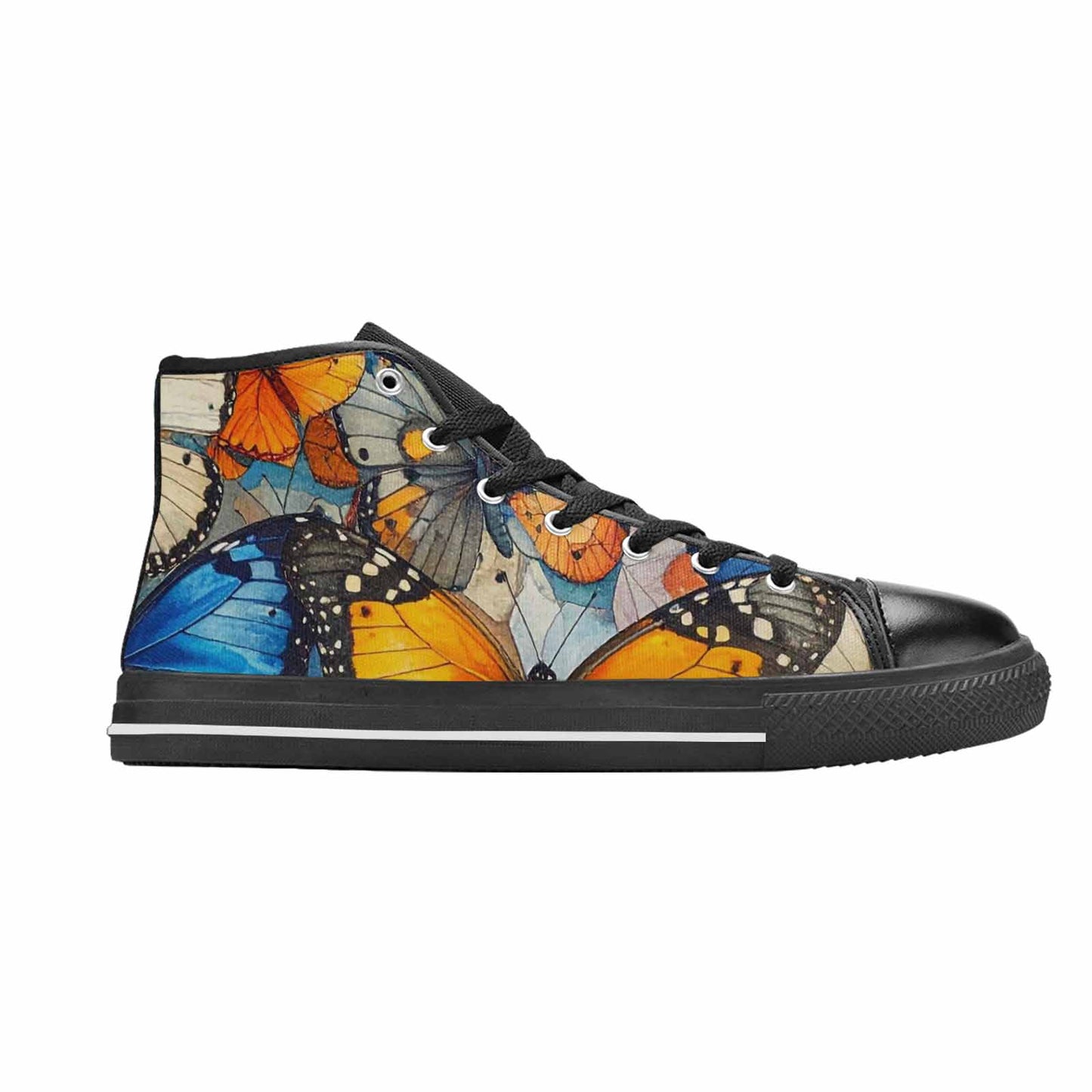 MEN'S Butterfly Wing High Top Canvas Cottagecore Custom Sneakers