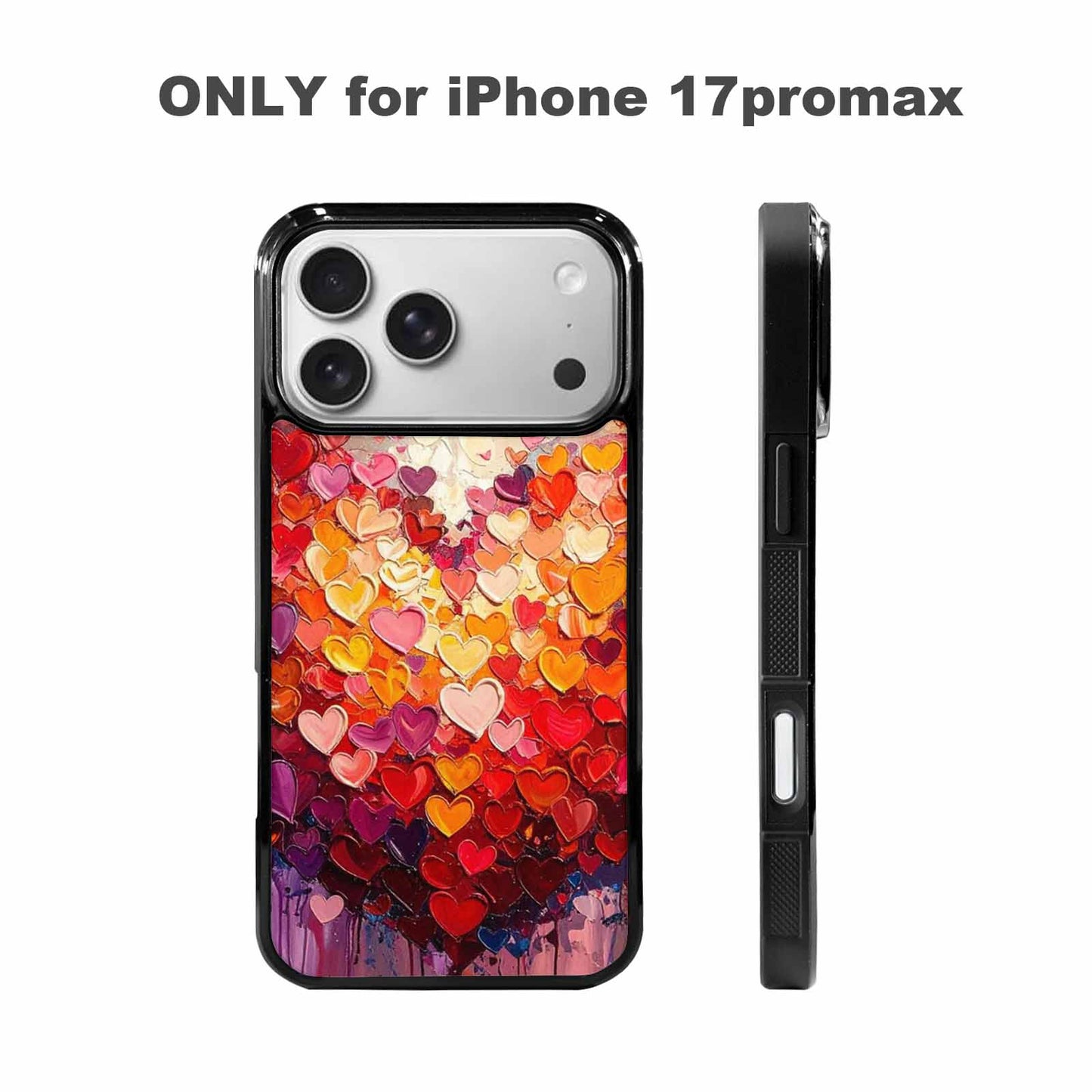 iPhone 17 Pro Max Case — Full Color Vibrant Heart Original Art, Custom Phone Case