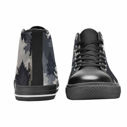 WOMEN'S Military Camouflage Blotch High Top Canvas Grunge Custom Sneakers