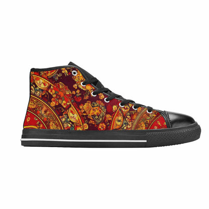 MEN'S Mandala Lions High Top Canvas Cottagecore Sneakers