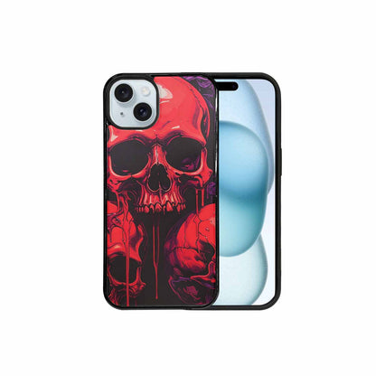 iPhone 15 Plus Case — Red Purple Skeletons Neon Drip Melting, Original Design Phone Case