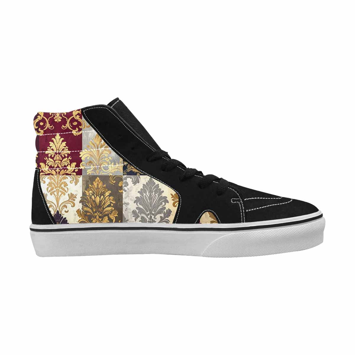 WOMEN'S Damask Ornamental Wallpaper High Top Canvas Cottagecore Shoes