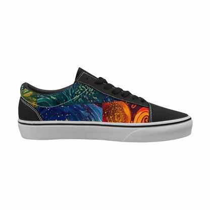 WOMEN'S Van Gogh-Style Swirl Canvas Lace-Up Wallpaper Art Sneakers