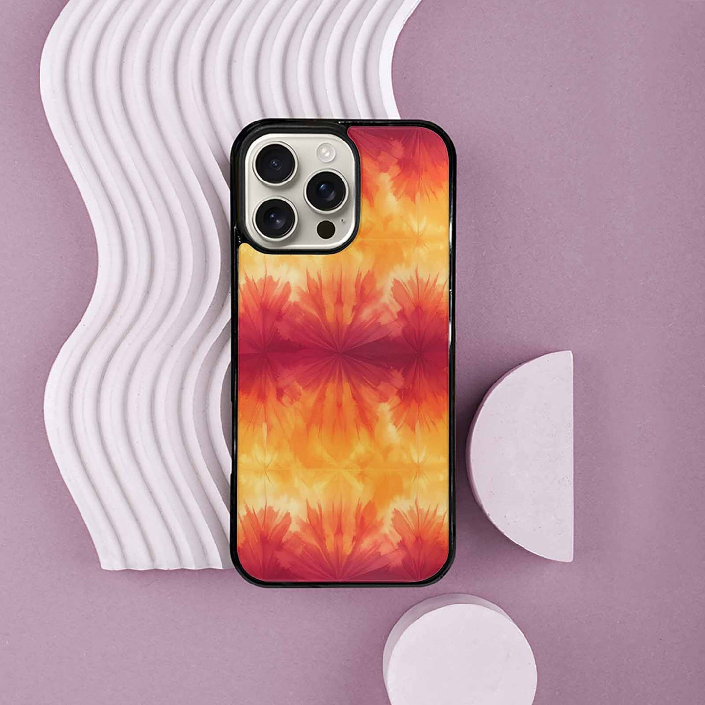 iPhone 16 Pro Max Case — Ombre Tie Dye Sunset, Custom Art Phone Cover