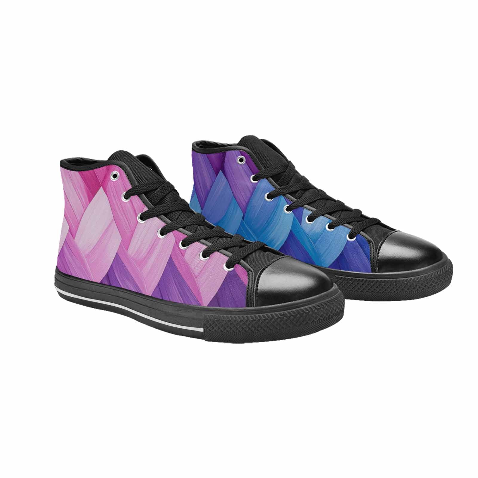 MEN'S Bisexual Flag Color High Top Canvas Grunge Sneakers