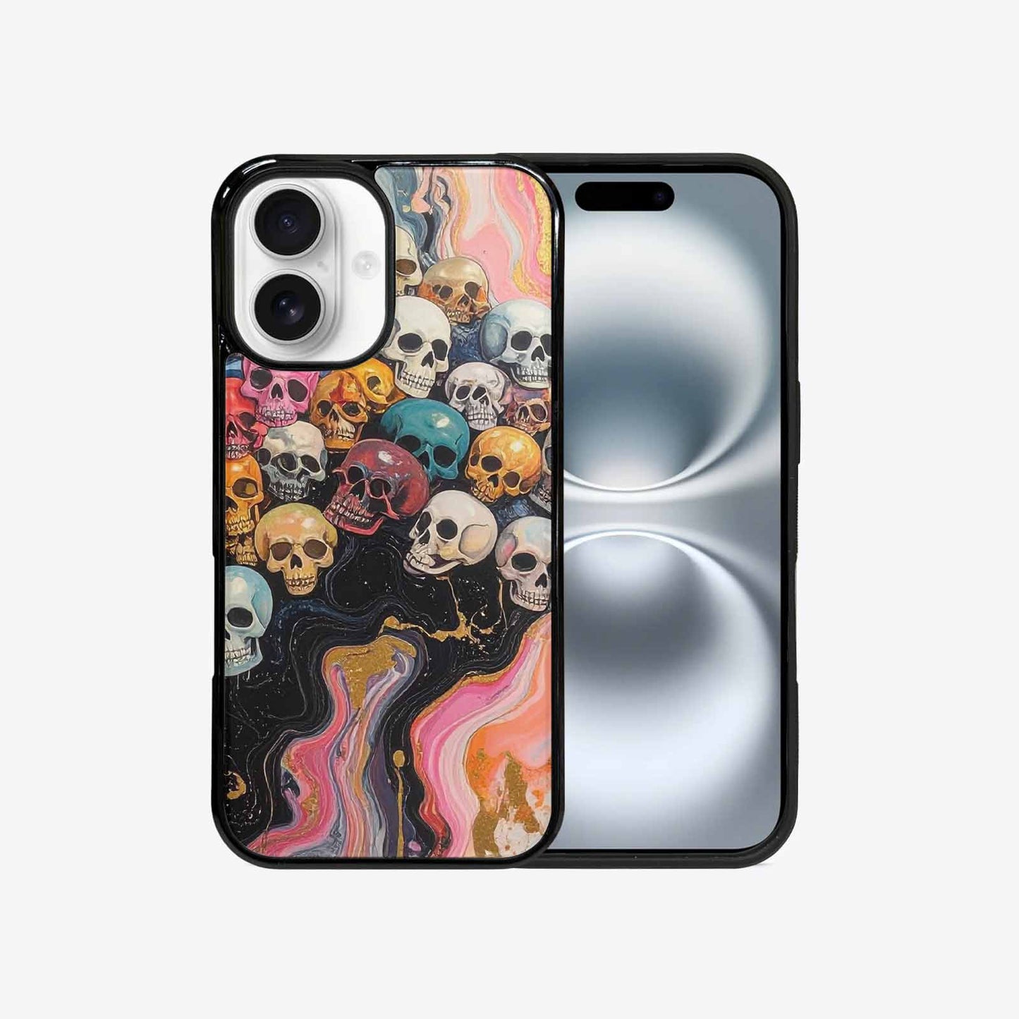 iPhone 16 Case — Skulls Marbleskulls Pattern, Custom Made Phone Cover
