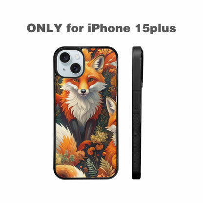 iPhone 15 Plus Case — Fox Forest Fox Forest Pattern Hundreds, Unique Phone Case Design