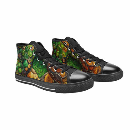 MEN'S Snake Skin Reptile High Top Canvas Aesthetic Custom Shoes