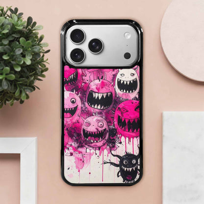 iPhone 17 Pro Max Case — Black &amp; Pink Ink Cartoon Cute, Customized Protective Case