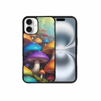 iPhone 16 Plus Case — Overlapping Endlessly No Empty Space Mushrooms, Custom Art Phone Cover