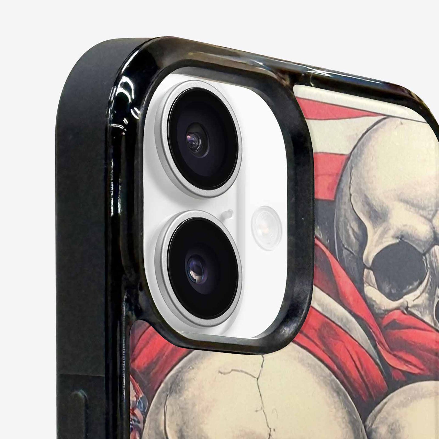 iPhone 16 Case — Skull Dark Art Gothic Print, Custom Designed Case Cover