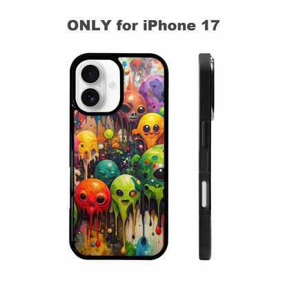 iPhone 17 Case — Aliens Camomelting Aliens Patt Alien Scifi, Custom Print Case Cover
