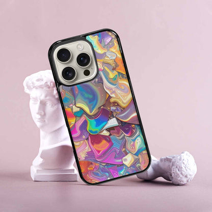 iPhone 16 Pro Case — Holographic Iridescent Shimmer Pattern Hundreds Of, Custom Print Case Cover