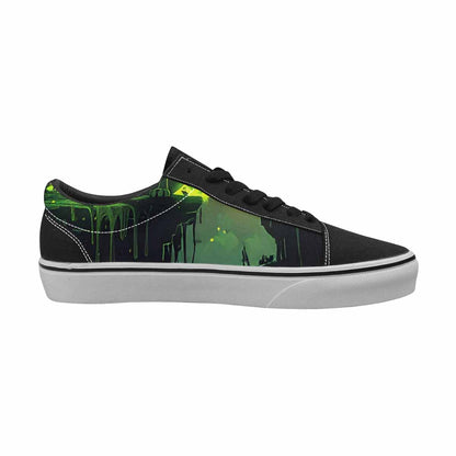 WOMEN'S Toxic Melting Skeleton Cats Lace-Up Canvas Kaleidoscope Sneakers