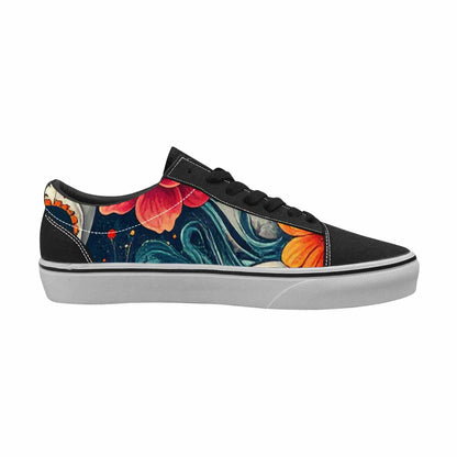 MEN'S Marble Skull Canvas Lace-Up Vivid Custom Sneakers