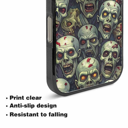 iPhone 15 Pro Max Case — Zombie Head Pattern Hundreds Of Small, Unique Phone Case Design