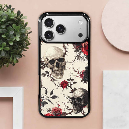 iPhone 17 Pro Max Case — Skulls Roses And Skulls Gothic Skulls, Custom Printed Phone Case