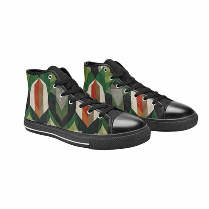 MEN'S Aromantic Flag Color High Top Canvas Vibrant Chaos Custom Shoes