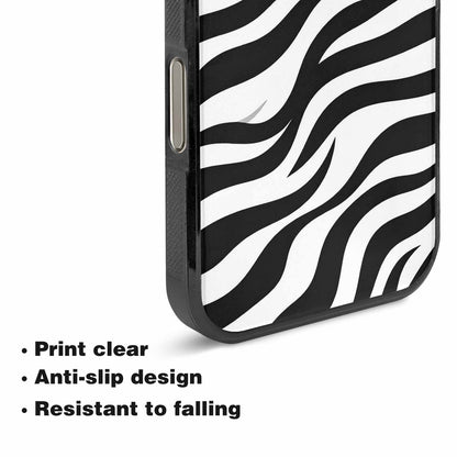 iPhone 16 Pro Max Case — Zebra Print Black White, Custom Designed Case Cover