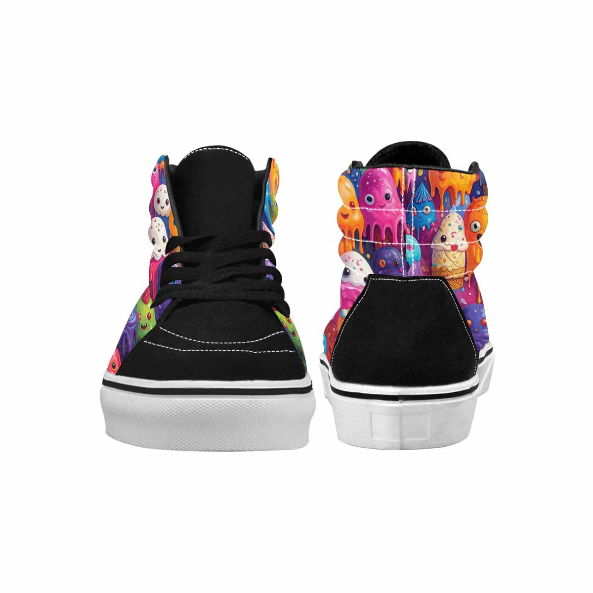 MEN'S Melting Ice Cream Monster High Top Canvas Cottagecore Custom Sneakers