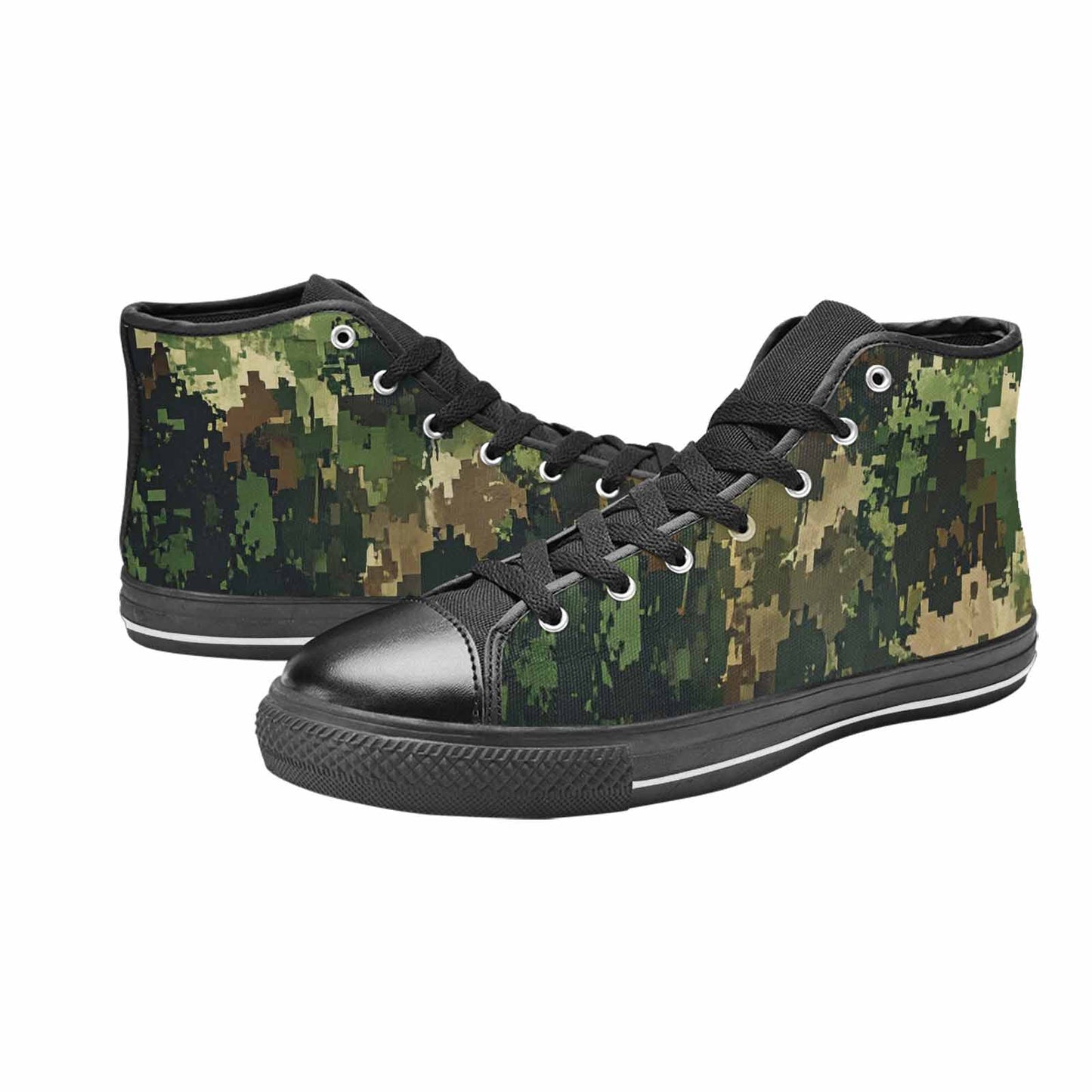 WOMEN'S Military Camouflage Blotch High Top Canvas Wallpaper Art Shoes