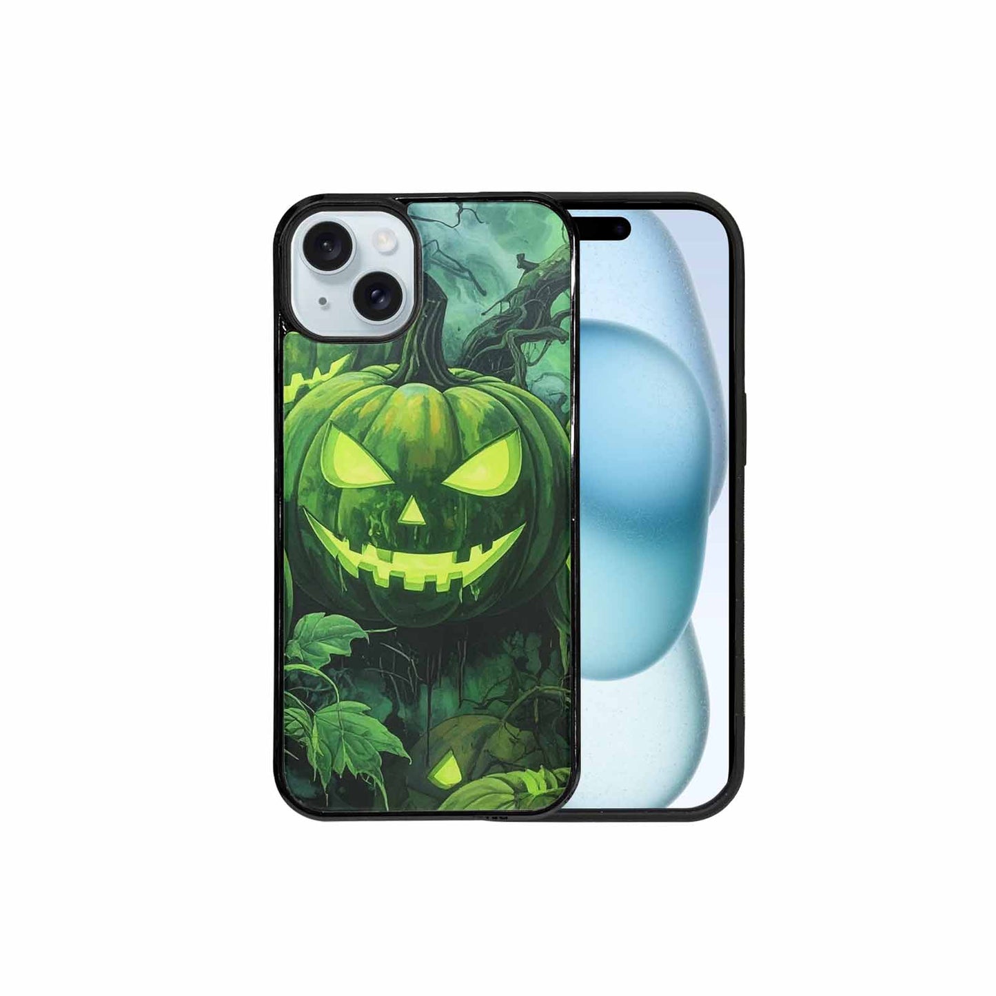 iPhone 15 Plus Case — Halloween Glowing Jackolantern, Personalized Phone Case