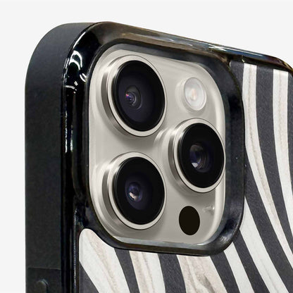 iPhone 16 Pro Max Case — Modern Zebra Stripe Print Crisp Black, Custom Art Phone Cover