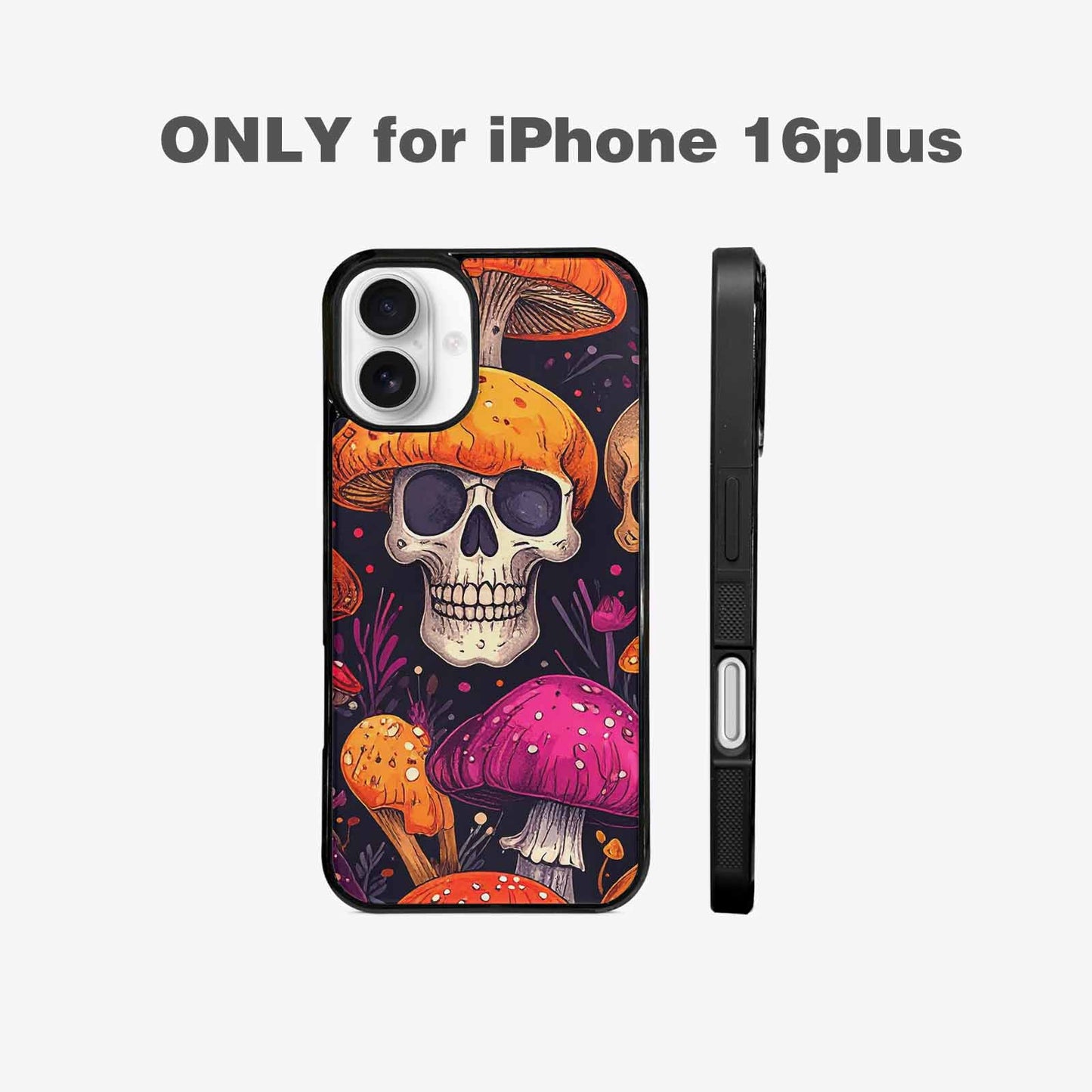 iPhone 16 Plus Case — Mushroom Skulls Custom, Customized Protective Case