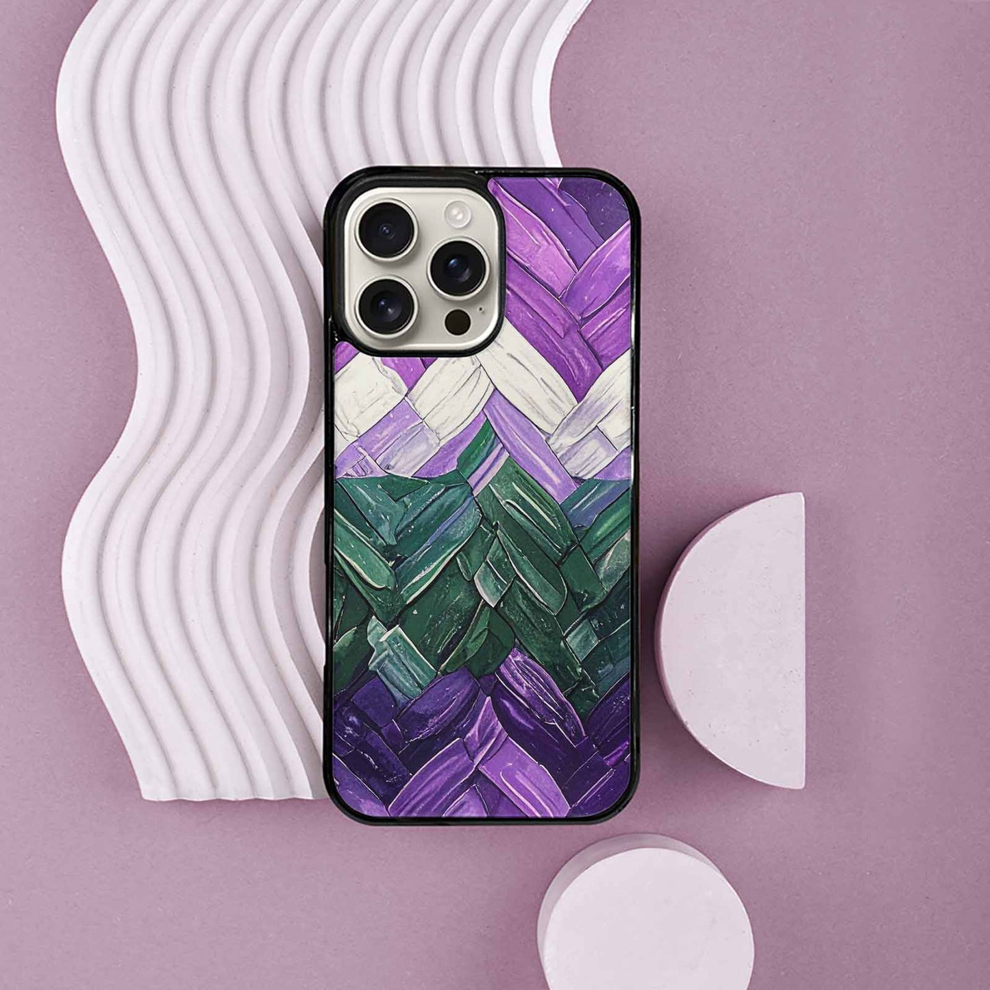iPhone 16 Pro Max Case — Genderqueer Flag Color Theme Small Rainbow, Personalized Phone Case