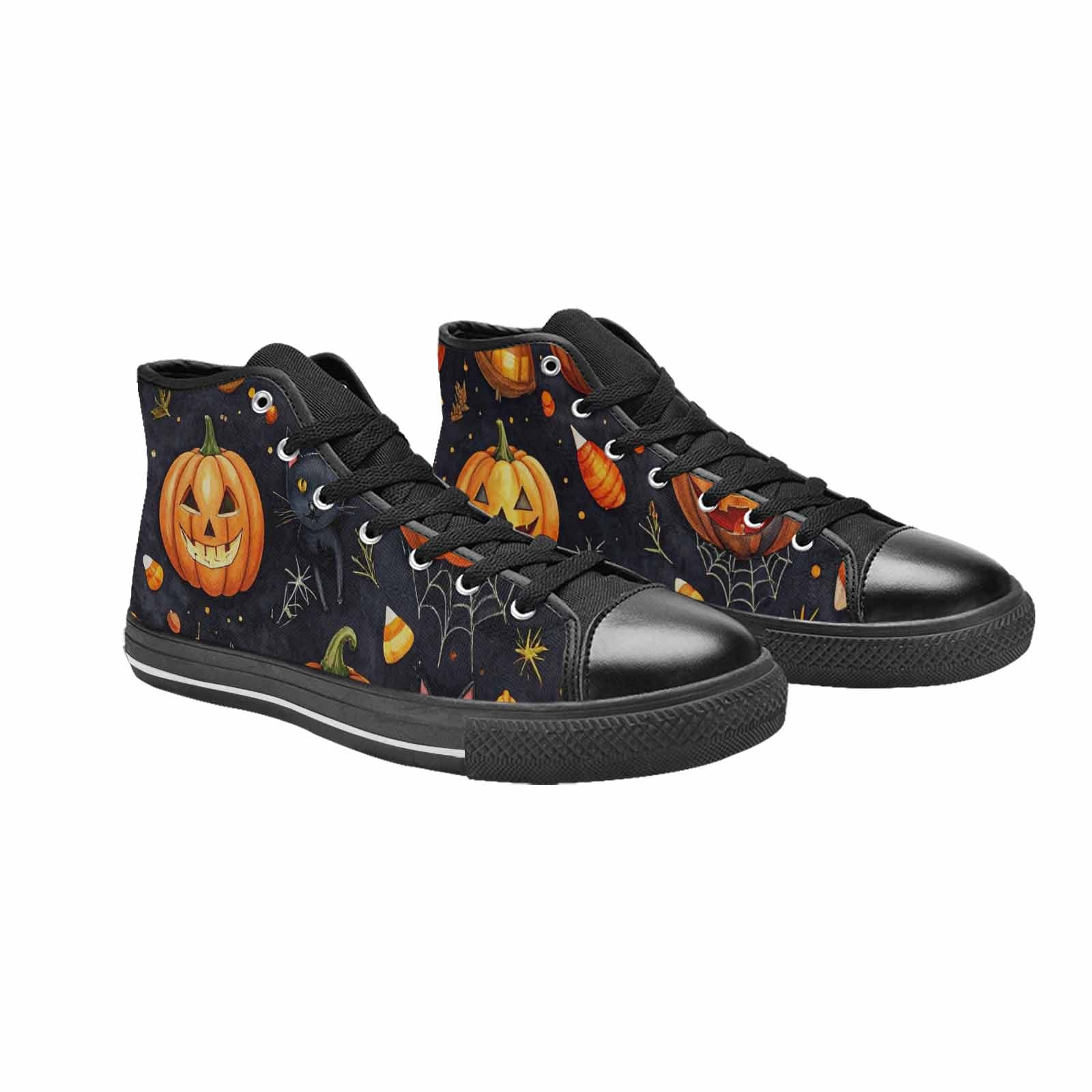 MEN'S Halloween High Top Canvas Wallpaper Art Shoes