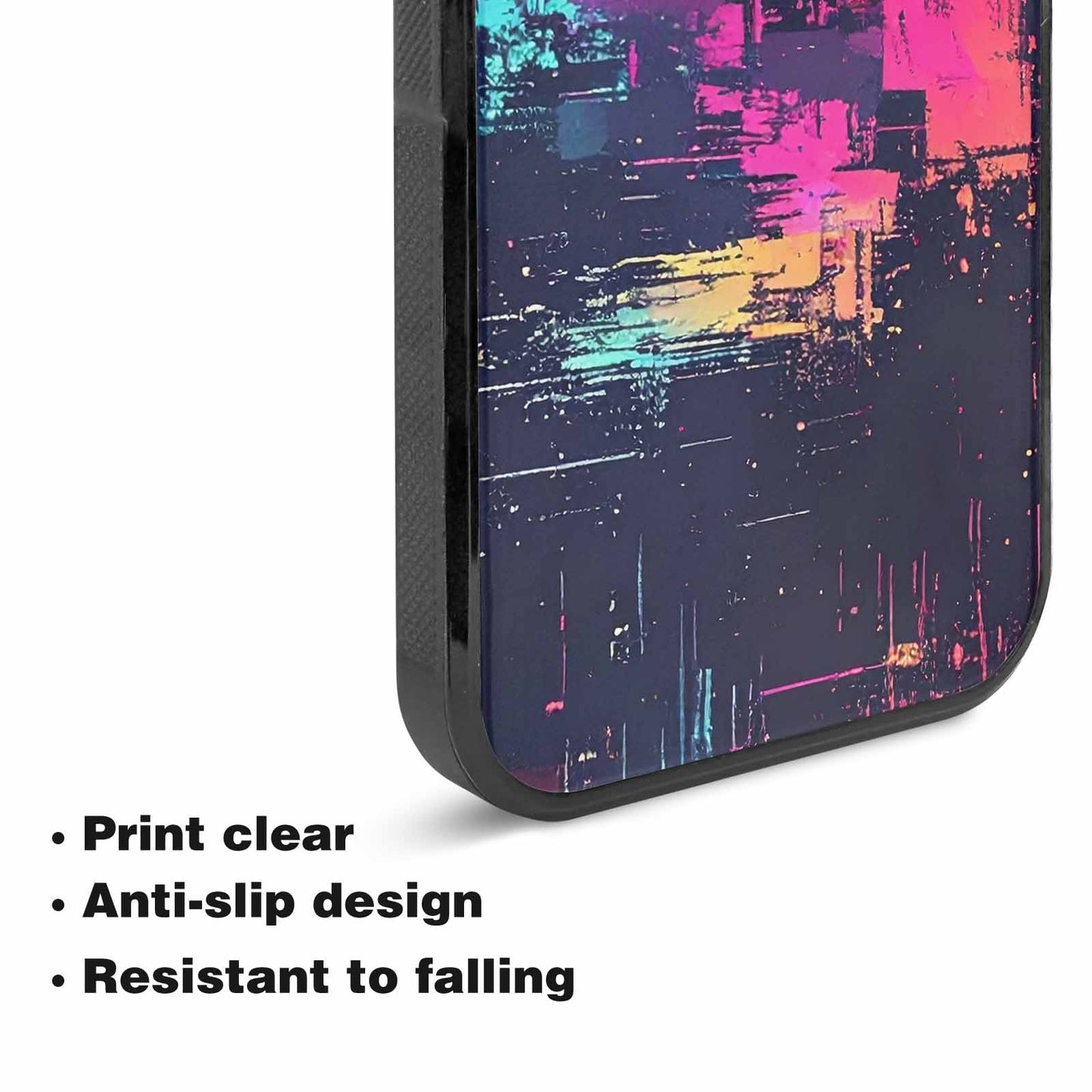 iPhone 15 Plus Case — Glitch Dark Art Seamless Pattern Vibrant, Custom Phone Case
