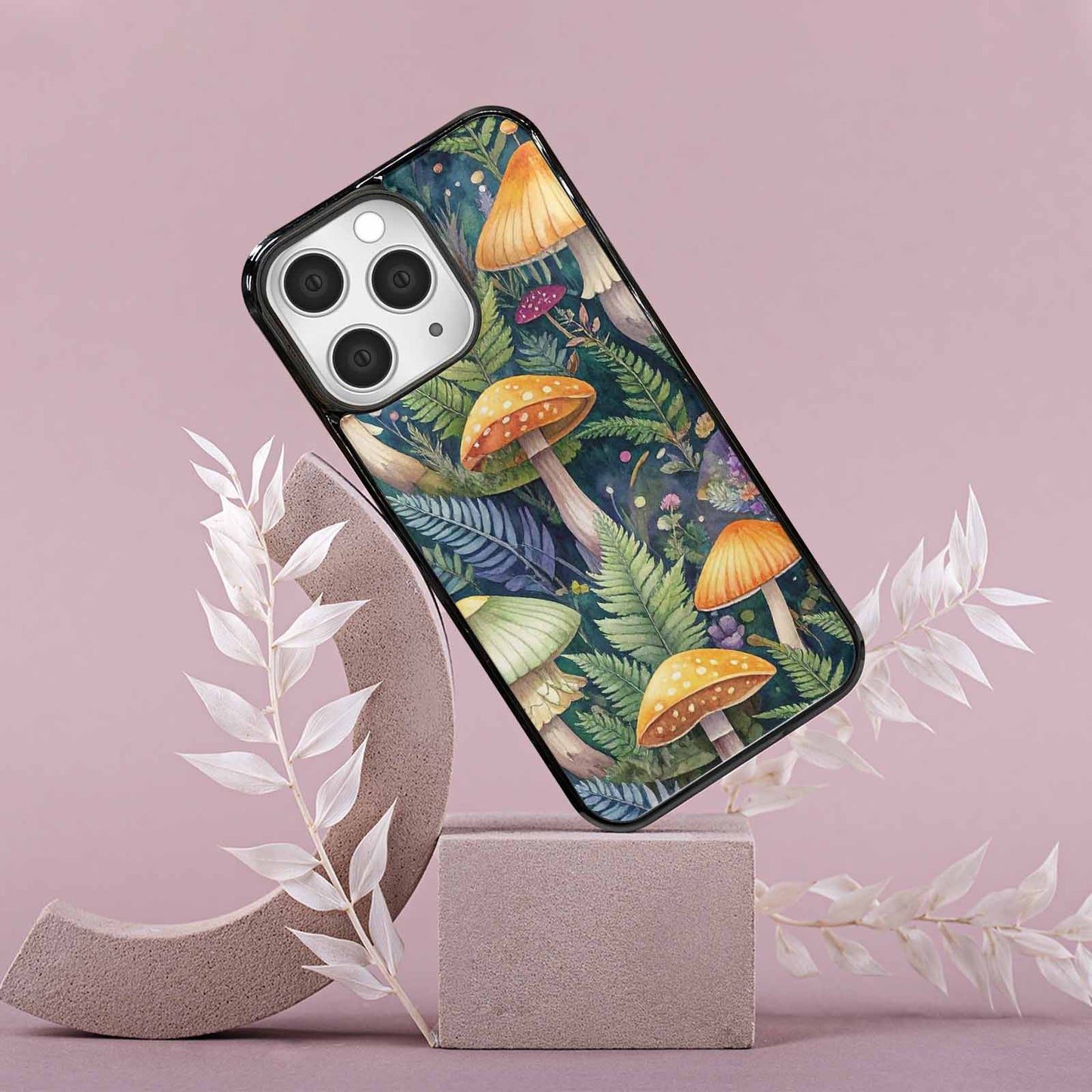 iPhone 15 Pro Max Case — Mushrooms Botanicalmushrooms P, Custom Printed Phone Case