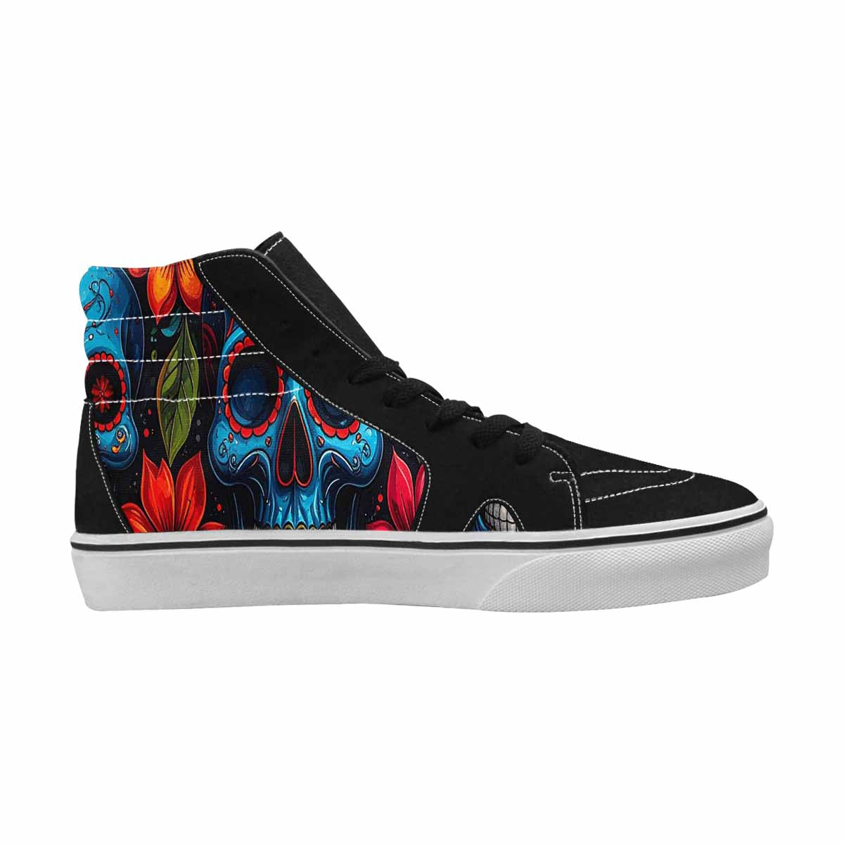 WOMEN'S Graffiti Skull High Top Canvas Grunge Custom Sneakers