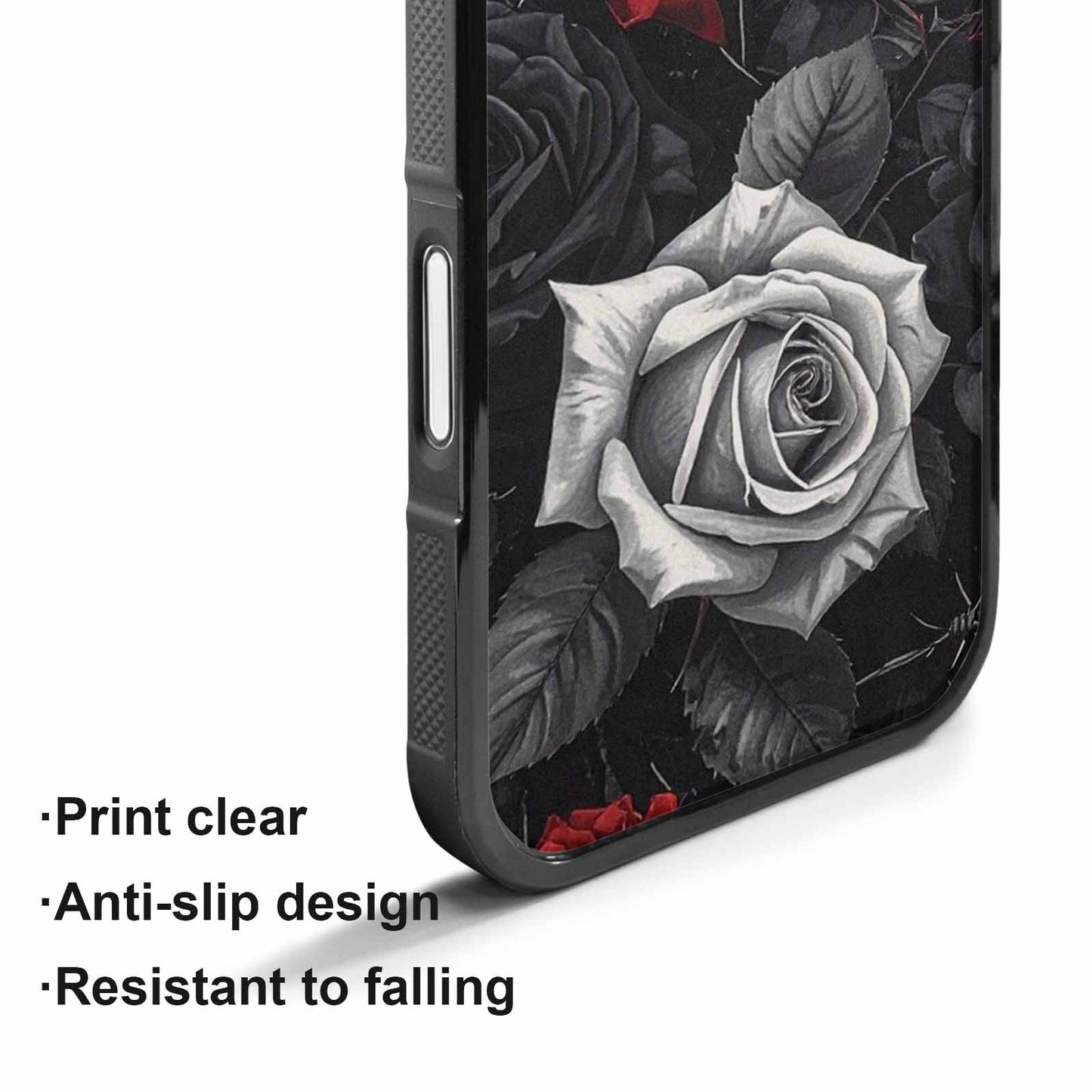 iPhone 17 Case — Small Black Gothic Rose Gothic Skulls, Customized Protective Case
