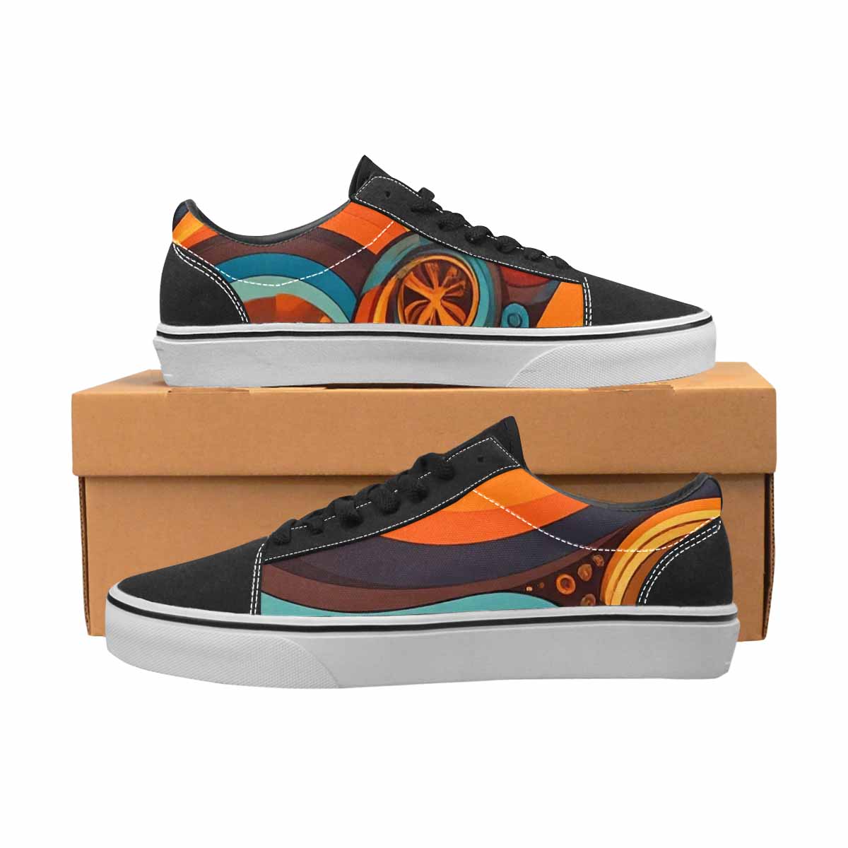 MEN'S Groovy 70S Peace Canvas Lace-Up Vivid Custom Shoes