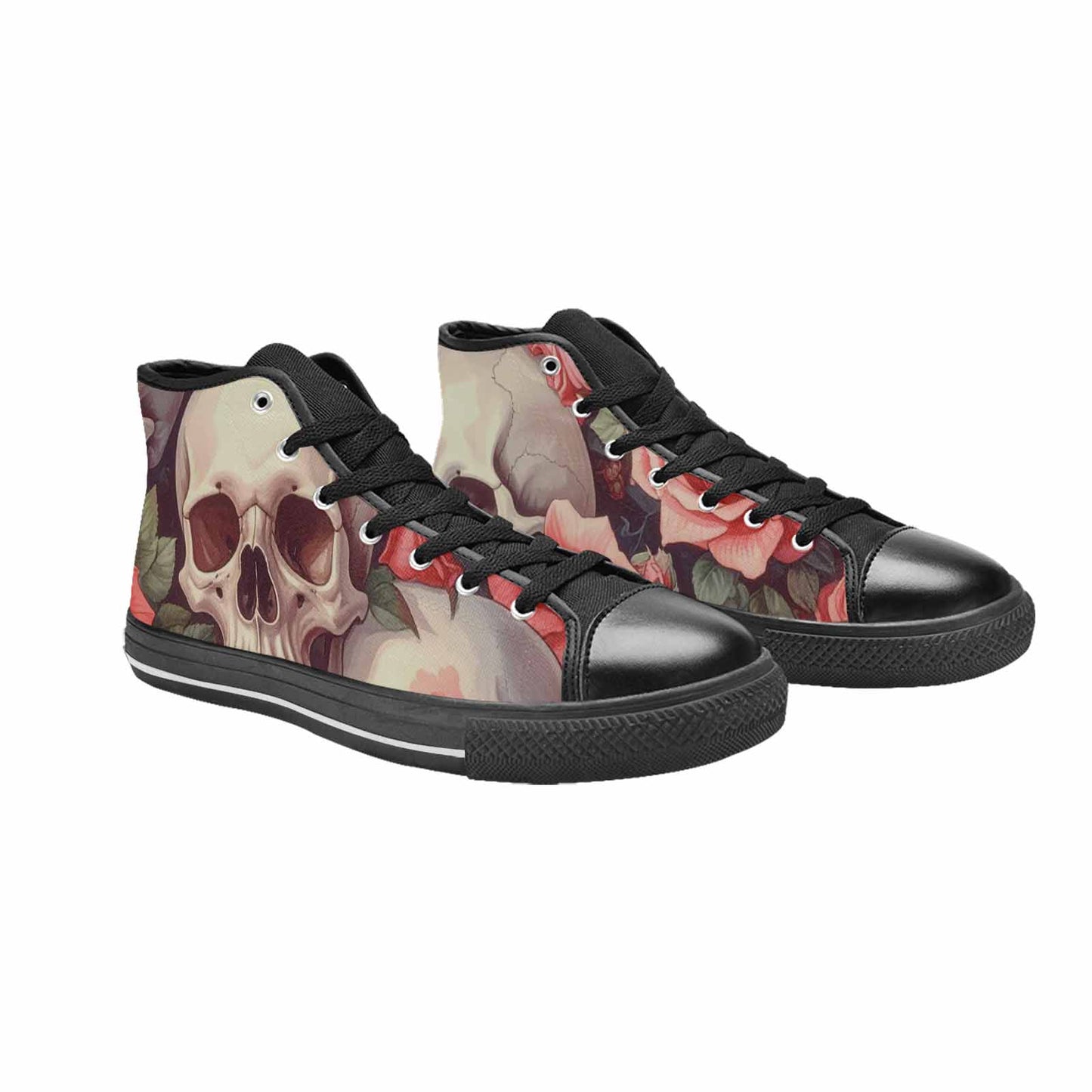 MEN'S Skulls Roses Soft Airbrush High Top Canvas Dark Academia Shoes