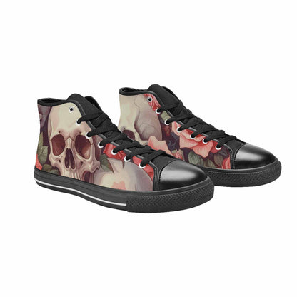 MEN'S Skulls Roses Soft Airbrush High Top Canvas Dark Academia Shoes